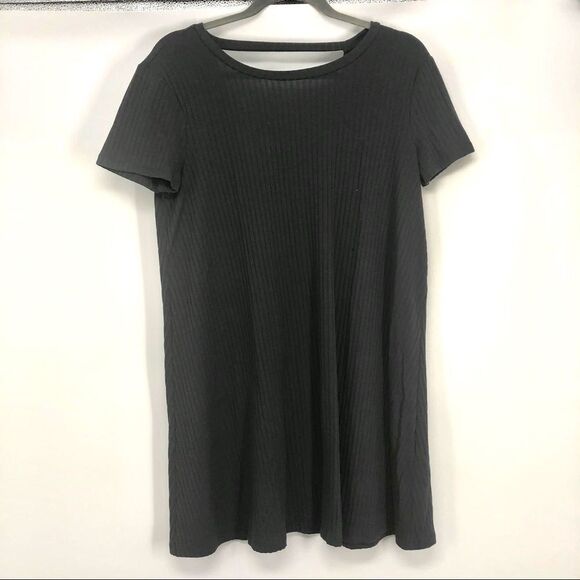 Forever 21 Dark Grey Tunic Dress Plunge Neck/Back - Picture 2 of 5